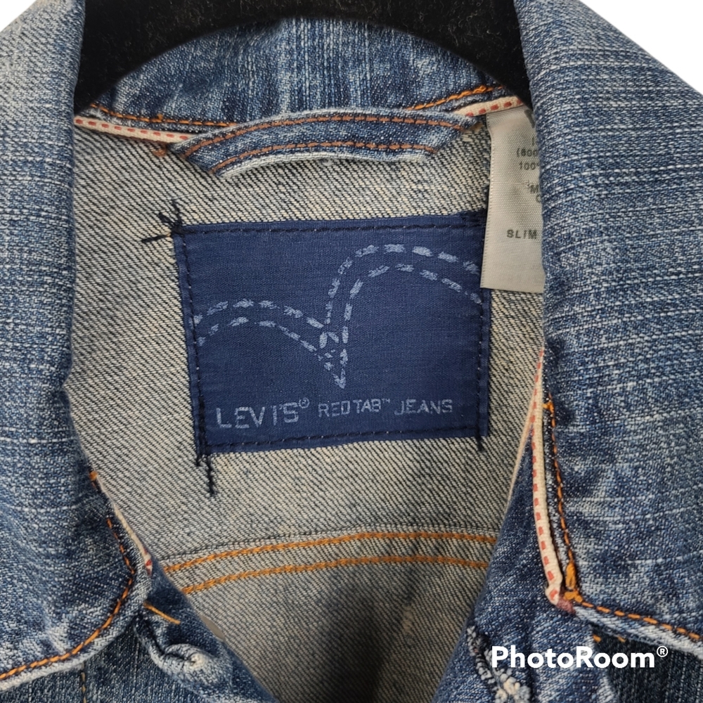 Levi's Slim Trucker Denim Jacket Women's Medium Red Tab PRICE FIRM - Picture 7 of 9